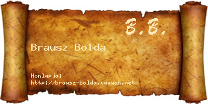 Brausz Bolda névjegykártya